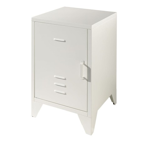 Vipack Mesita de noche Bronxx con puerta metal blanco mate