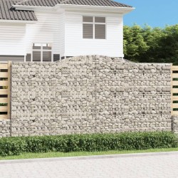 vidaXL Cestas de gaviones 2 uds forma de arco hierro 400x50x200/220 cm