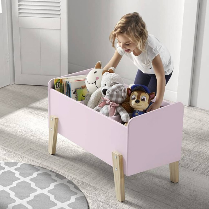 Vipack Caja para juguetes Kiddy madera rosa envejecido Vipack Caja para juguetes Kiddy madera rosa envejecido