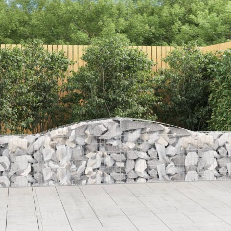 vidaXL Cestas de gaviones 6 uds forma de arco hierro 400x30x60/80 cm