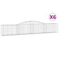 vidaXL Cestas de gaviones 6 uds forma de arco hierro 400x30x60/80 cm vidaXL Cestas de gaviones 6 uds forma de arco hierro 400x30x60/80 cm