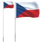 vidaXL Mástil y bandera de República Checa aluminio 5,55 m vidaXL Mástil y bandera de República Checa aluminio 5,55 m