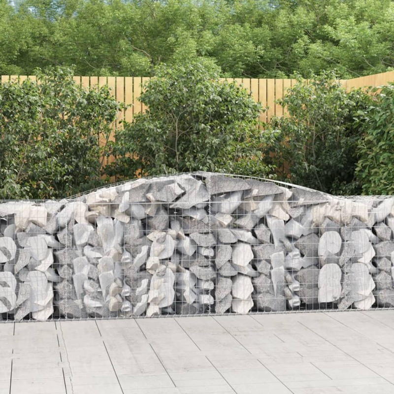vidaXL Cestas de gaviones 7 uds forma de arco hierro 400x50x80/100 cm vidaXL Cestas de gaviones 7 uds forma de arco hierro 400x50x80/100 cm