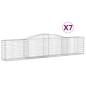vidaXL Cestas de gaviones 7 uds forma de arco hierro 400x50x80/100 cm vidaXL Cestas de gaviones 7 uds forma de arco hierro 400x50x80/100 cm