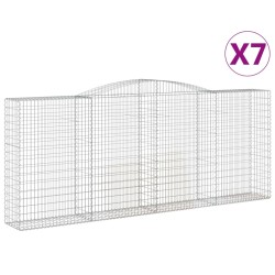 vidaXL Cestas de gaviones 7 uds forma de arco hierro 400x50x160/180 cm