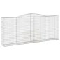 vidaXL Cestas de gaviones 2 uds forma de arco hierro 400x50x160/180 cm