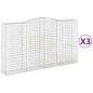 vidaXL Cestas de gaviones 3 uds forma de arco hierro 400x50x220/240 cm vidaXL Cestas de gaviones 3 uds forma de arco hierro 400x50x220/240 cm