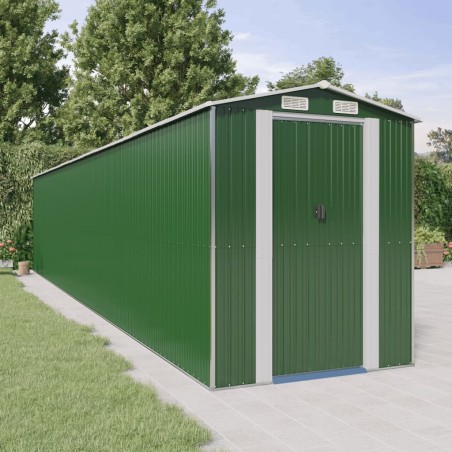 vidaXL Cobertizo de jardín acero galvanizado verde 192x1021x223 cm