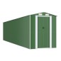 vidaXL Cobertizo de jardín acero galvanizado verde 192x855x223 cm vidaXL Cobertizo de jardín acero galvanizado verde 192x855x223 cm