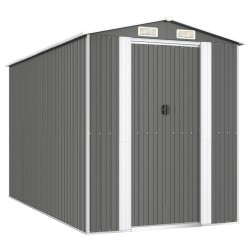 vidaXL Cobertizo de jardín acero galvanizado gris claro 192x357x223 cm	