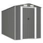vidaXL Cobertizo de jardín acero galvanizado gris claro 192x357x223 cm vidaXL Cobertizo de jardín acero galvanizado gris claro 192x357x223 cm
