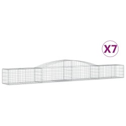 vidaXL Cestas de gaviones 7 uds forma de arco hierro 400x50x40/60 cm