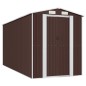 vidaXL Cobertizo jardín acero galvanizado marrón oscuro 192x440x223 cm vidaXL Cobertizo jardín acero galvanizado marrón oscuro 192x440x223 cm