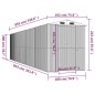 vidaXL Cobertizo jardín acero galvanizado marrón oscuro 192x855x223 cm vidaXL Cobertizo jardín acero galvanizado marrón oscuro 192x855x223 cm