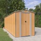 vidaXL Cobertizo jardín acero galvanizado marrón claro 192x689x223 cm