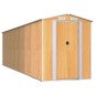 vidaXL Cobertizo jardín acero galvanizado marrón claro 192x689x223 cm