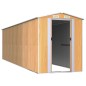 vidaXL Cobertizo jardín acero galvanizado marrón claro 192x689x223 cm
