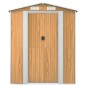vidaXL Cobertizo jardín acero galvanizado marrón claro 192x689x223 cm