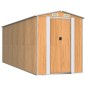 vidaXL Cobertizo jardín acero galvanizado marrón claro 192x523x223 cm