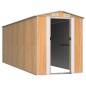 vidaXL Cobertizo jardín acero galvanizado marrón claro 192x523x223 cm