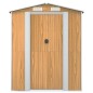 vidaXL Cobertizo jardín acero galvanizado marrón claro 192x523x223 cm
