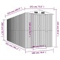 vidaXL Cobertizo jardín acero galvanizado marrón claro 192x523x223 cm