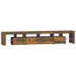 vidaXL Mueble de TV con luces LED color roble ahumado 230x36,5x40 cm vidaXL Mueble de TV con luces LED color roble ahumado 230x36,5x40 cm