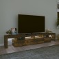 vidaXL Mueble de TV con luces LED color roble ahumado 230x36,5x40 cm vidaXL Mueble de TV con luces LED color roble ahumado 230x36,5x40 cm