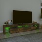 vidaXL Mueble de TV con luces LED color roble ahumado 230x36,5x40 cm vidaXL Mueble de TV con luces LED color roble ahumado 230x36,5x40 cm