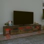 vidaXL Mueble de TV con luces LED color roble ahumado 230x36,5x40 cm vidaXL Mueble de TV con luces LED color roble ahumado 230x36,5x40 cm