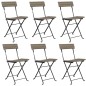 vidaXL Sillas cafetería plegables 6 uds acero y ratán sintético gris vidaXL Sillas cafetería plegables 6 uds acero y ratán sintético gris