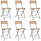 vidaXL Sillas cafetería plegables 6 uds acero y madera maciza de teca vidaXL Sillas cafetería plegables 6 uds acero y madera maciza de teca
