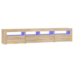 vidaXL Mueble de TV con luces LED roble Sonoma 210x35x40 cm