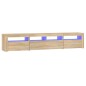 vidaXL Mueble de TV con luces LED roble Sonoma 210x35x40 cm