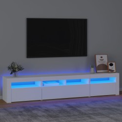 vidaXL Mueble de TV con luces LED blanco 210x35x40 cm