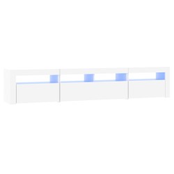 vidaXL Mueble de TV con luces LED blanco 210x35x40 cm