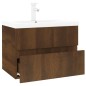 vidaXL Mueble de baño con lavabo madera contrachapada marrón roble vidaXL Mueble de baño con lavabo madera contrachapada marrón roble
