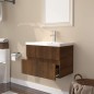 vidaXL Mueble de baño con lavabo madera contrachapada marrón roble vidaXL Mueble de baño con lavabo madera contrachapada marrón roble