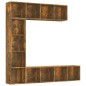 vidaXL Set de estanteria/mueble TV 3 pzas roble ahumado 180x30x180 cm