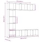 vidaXL Set de estanteria/mueble TV 3 pzas roble ahumado 180x30x180 cm