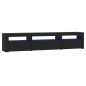 vidaXL Mueble de TV con luces LED negro 195x35x40 cm