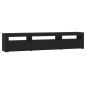 vidaXL Mueble de TV con luces LED negro 195x35x40 cm