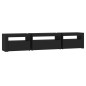 vidaXL Mueble de TV con luces LED negro 195x35x40 cm