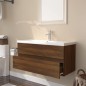 vidaXL Mueble de baño con lavabo madera contrachapada marrón roble vidaXL Mueble de baño con lavabo madera contrachapada marrón roble