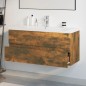 vidaXL Mueble de baño con lavabo madera contrachapada roble ahumado vidaXL Mueble de baño con lavabo madera contrachapada roble ahumado