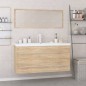 vidaXL Conjunto de muebles de baño contrachapada color roble Sonoma