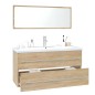 vidaXL Conjunto de muebles de baño contrachapada color roble Sonoma