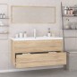 vidaXL Conjunto de muebles de baño contrachapada color roble Sonoma