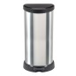 Curver Papelera de pedal Deco con forma D plateado 40 L Curver Papelera de pedal Deco con forma D plateado 40 L