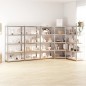 vidaXL Estantería 5 niveles 5 uds acero madera contrachapada plateado vidaXL Estantería 5 niveles 5 uds acero madera contrachapada plateado